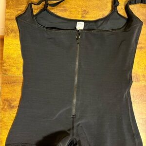Black Zip-Front Shapewear Bodysuit